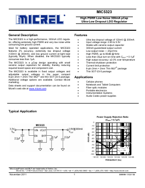MIC5323-2.8YMT Datasheet PDF Micrel
