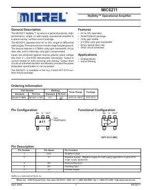 MIC6211-BM5 Datasheet PDF Micrel