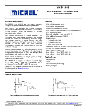 MIC841HYMT Datasheet PDF Micrel