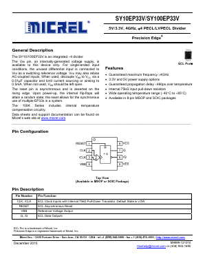 SY100EP33VZG Datasheet PDF Micrel