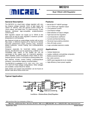 MIC5210-3.6BMM Datasheet PDF Micrel