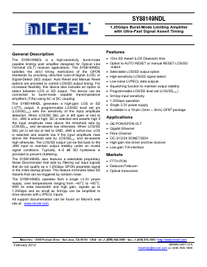 SY88149NDL Datasheet PDF Micrel