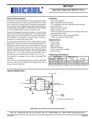 MIC5021YM Datasheet PDF Micrel