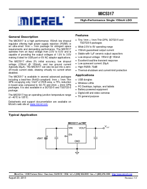MIC5317-1.0YD5 Datasheet PDF Micrel