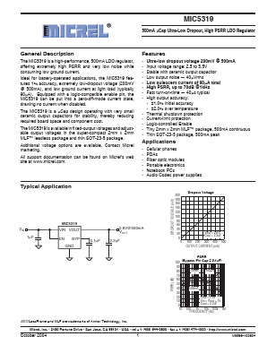 MIC5319-8BD5 Datasheet PDF Micrel
