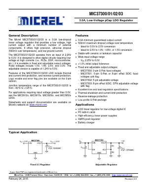 MIC37300-2.5WR-TR Datasheet PDF Micrel