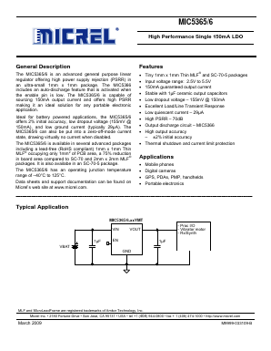 MIC5366-1.0YMT Datasheet PDF Micrel