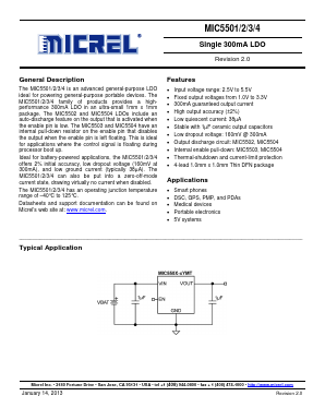 MIC5502-2.8YMT Datasheet PDF Micrel