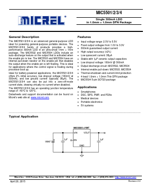 MIC5502-3.3YMT Datasheet PDF Micrel