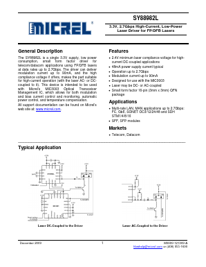 SY88982LMG Datasheet PDF Micrel