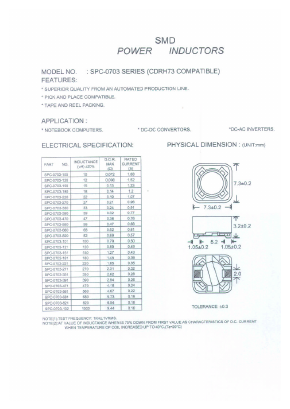 SPC-0703-820 Datasheet PDF Micro Electronics