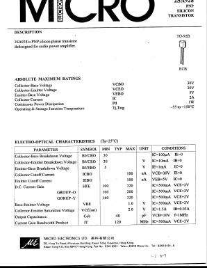 2SA928 Datasheet PDF Micro Electronics