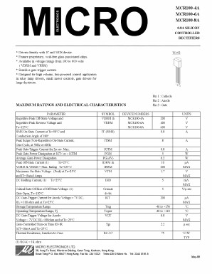 MCR100-4A Datasheet PDF Micro Electronics