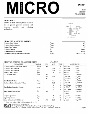 2N5367 Datasheet PDF Micro Electronics