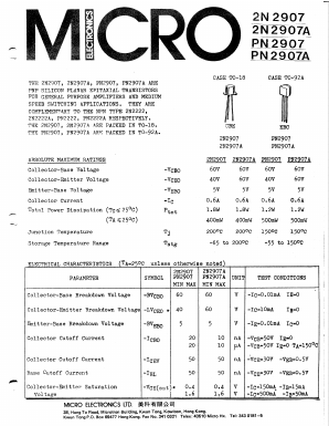 PN2907A Datasheet PDF Micro Electronics