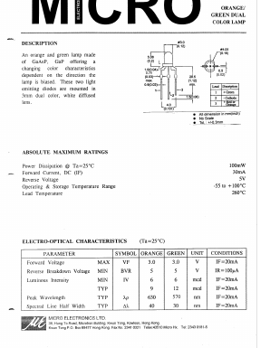 MOGB39W Datasheet PDF Micro Electronics