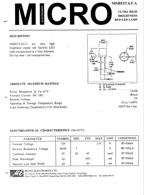 MSB53CA Datasheet PDF Micro Electronics