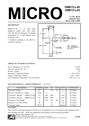 MBB51TA-EI Datasheet PDF Micro Electronics