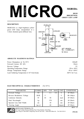 MGB31DA Datasheet PDF Micro Electronics