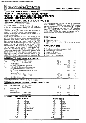 MMC4017 Datasheet PDF Micro Electronics
