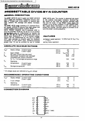 MMC4018 Datasheet PDF Micro Electronics