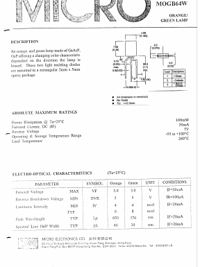 MOGB64W Datasheet PDF Micro Electronics
