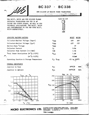 BC337 Datasheet PDF Micro Electronics