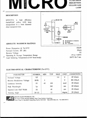 MYE39TA Datasheet PDF Micro Electronics
