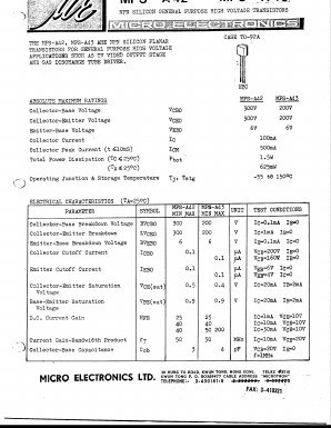 MPS-A42 Datasheet PDF Micro Electronics