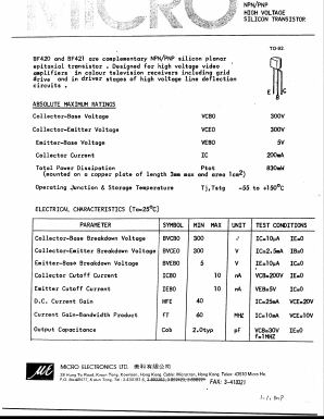 BF421 Datasheet PDF Micro Electronics
