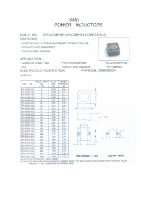 SPC-0703P-561 Datasheet PDF Micro Electronics