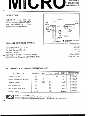 MSE39TA-1 Datasheet PDF Micro Electronics