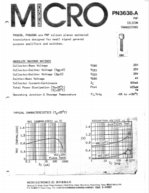 PN3638 Datasheet PDF Micro Electronics