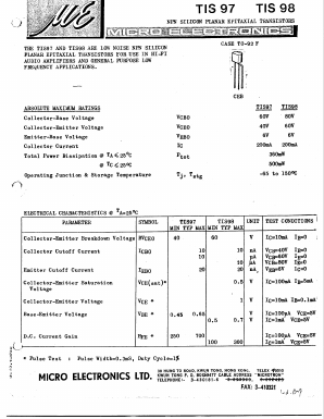 TIS97 Datasheet PDF Micro Electronics