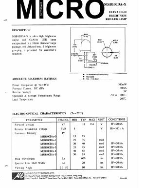 MSB100DA-3 Datasheet PDF Micro Electronics