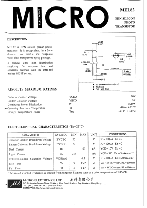 MEL82 Datasheet PDF Micro Electronics