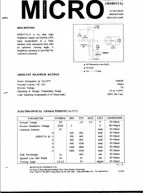 MSB51TA-0 Datasheet PDF Micro Electronics