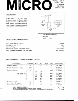 MSB51WA Datasheet PDF Micro Electronics