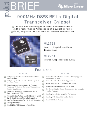 ML2721-1 Datasheet PDF Micro Linear Corporation