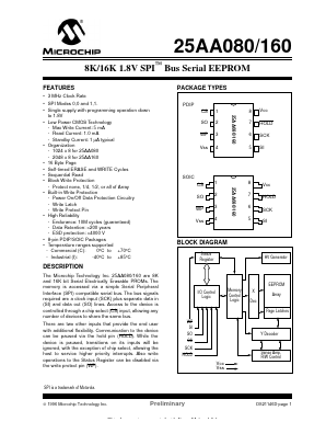 24AA160-SN Datasheet PDF Microchip Technology