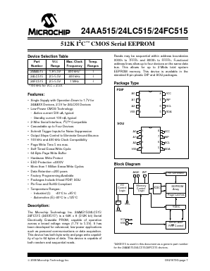 24AA515T-I Datasheet PDF Microchip Technology