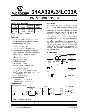 24AA32A-E/SN Datasheet PDF Microchip Technology