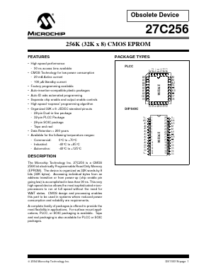 27C256-90E Datasheet PDF Microchip Technology