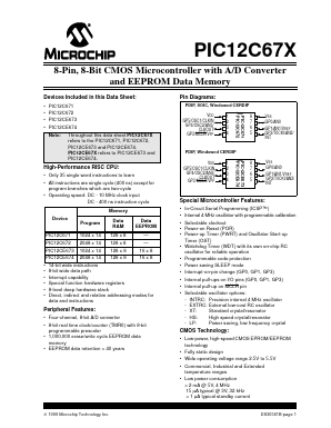 PIC12LCE673 Datasheet PDF Microchip Technology