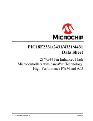 PIC18F2331-ESP Datasheet PDF Microchip Technology