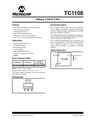 TC1108-3.0VDBTR Datasheet PDF Microchip Technology