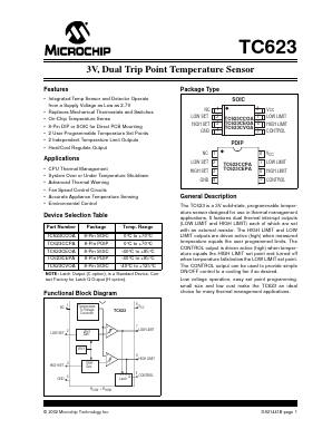 TC623CCPA Datasheet PDF Microchip Technology