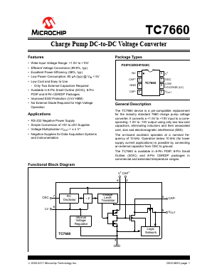TC7660EJA Datasheet PDF Microchip Technology