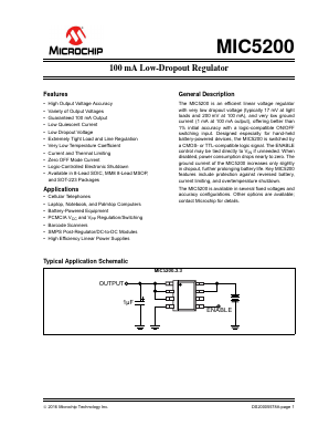 MIC5200-5.0YM Datasheet PDF Microchip Technology
