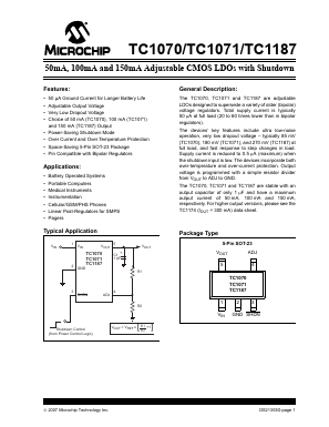 TC1070VCT713 Datasheet PDF Microchip Technology